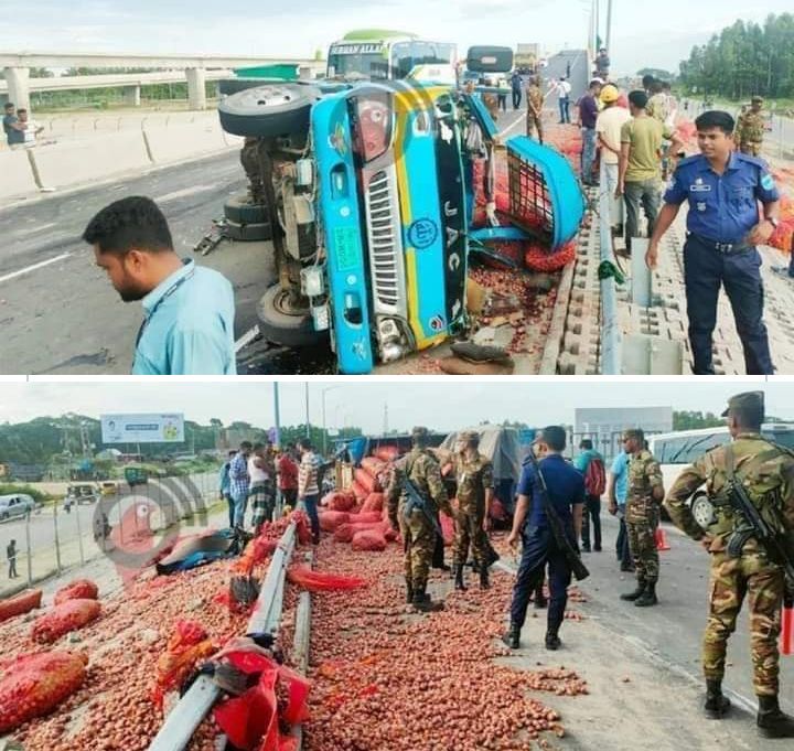 পদ্মা সেতুতে ট্রাক উল্টে আহত ৩😢