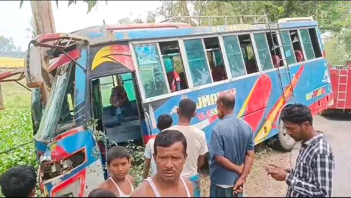 বাস নিয়ন্ত্রণ হারিয়ে গাছের সঙ্গে ধাক্কা, আহত ২৫