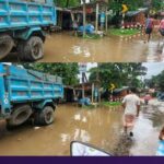 পানি নিষ্কাশনের জায়গা ভরাটের অভিযোগ, পূর্ব কালুরঘাটে হাঁটু পানিতে জনদুর্ভোগ